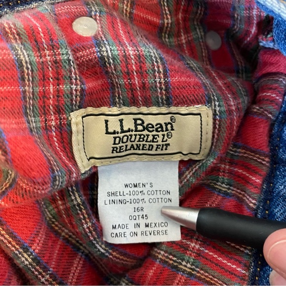 LL Bean Flannel Lined Women’s Jeans 16R – Relaxed Fit – Blue – 100% Cotton - Picture 3 of 11